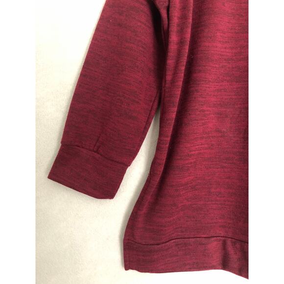 NY Collection Women's 2X Studded Drop Shoulder Sweater Burgundy NEW - Picture 3 of 7